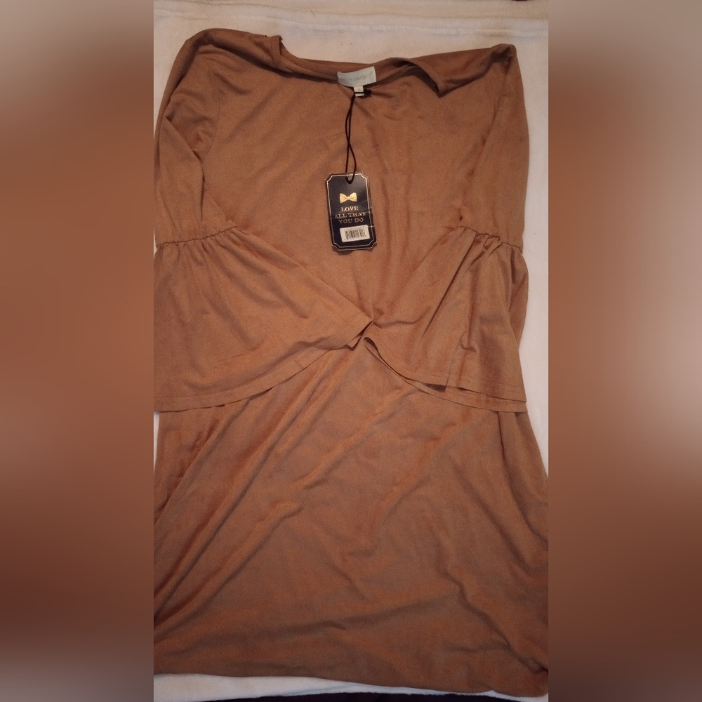 NWT Women's Simply southern micro taupe suede dress size small